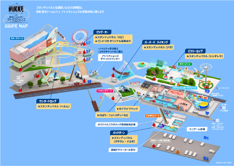 各キャラクターの「のぼり」や「スタンディパネル」設置個所 MAP